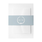 Einfache Monogram Light Winter Grau Blau Einladungsbanderole (Vorderseite Beispiel)