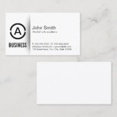 Einfache Monogram Martial Arts Business Card Visitenkarte (Vorne/Hinten)