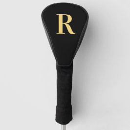 Einfache Monogram, Modern Black Gold Golf Headcover