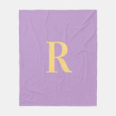 Einfache Monogram Modern Lilac Fleecedecke (Vorderseite)