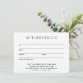 Einfache Monogram-Moderne Geschenkbescheinigung (Stehend Vorderseite)