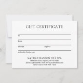 Einfache Monogram-Moderne Geschenkbescheinigung (Vorderseite)