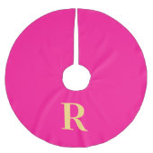 Einfache Monogram Moderne Weihnachten Polyester Weihnachtsbaumdecke (Vorderseite)