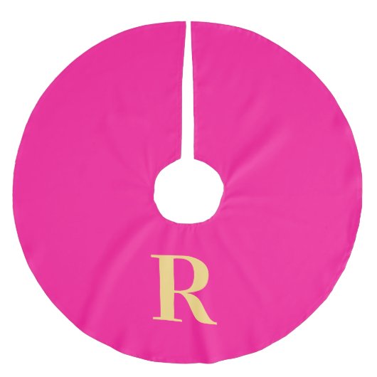 Einfache Monogram Moderne Weihnachten Polyester Weihnachtsbaumdecke (Vorderseite)