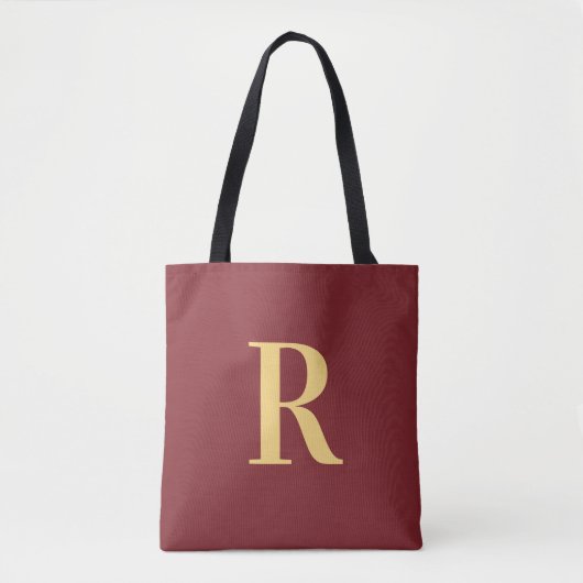Einfache Monogram, Modernes Burgund Tasche (Vorderseite)