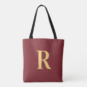 Einfache Monogram, Modernes Burgund Tasche (Rückseite)