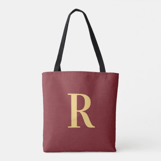 Einfache Monogram, Modernes Burgund Tasche (Rückseite)