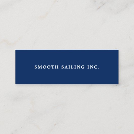 Einfache Monogram Navy Blue Anchor Mini Visitenkarte (Rückseite)