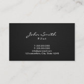 Einfache Monogram Pilot/Aviator-Visitenkarte Visitenkarte (Rückseite)