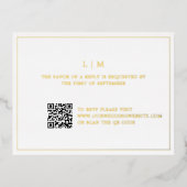 Einfache Monogram QR Code Elegant Wedding UAWG Folie Einladungspostkarte (Vorderseite)