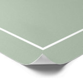 Einfache Monogram Sage Green Elegant Begrüßung Poster (Ecke)