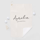 Einfache Monogram Script Moderne Mädchenbezeichnun Golfhandtuch (Insitu)