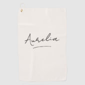 Einfache Monogram Script Moderne Mädchenbezeichnun Golfhandtuch (Vorderseite)