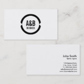 Einfache Monogram Sports Agent Business Card Visitenkarte (Vorne/Hinten)