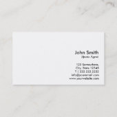 Einfache Monogram Sports Agent Business Card Visitenkarte (Rückseite)