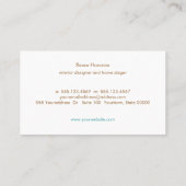 Einfache Monogram Türkis Blau, stilvoll Minimalist Visitenkarte (Rückseite)