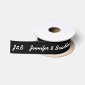 Einfache Monogram Wedding Individuelle Name Person Satinband (Spule)