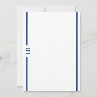 Einfache Monogramm #3 Flachnotizkarte Mitteilungskarte