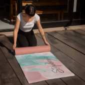 Einfache Monogramm Abstrakt-Marmor Rosa Yogamatte