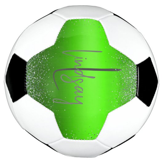 Einfache Monogramm aus grün gebürstetem Glitzer | Fußball (Gedreht)