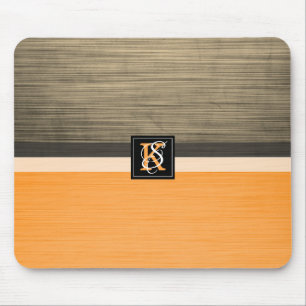 Einfache Monogramm aus zwei Tonen Orange und Sepia Mousepad