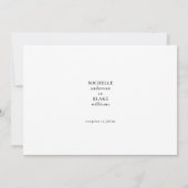 Einfache Monogramm B/W Keine Eltern Einladung (Rückseite)