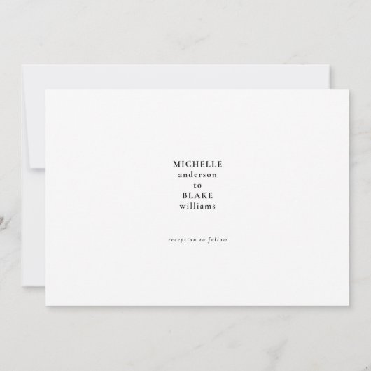 Einfache Monogramm B/W Keine Eltern Einladung (Rückseite)