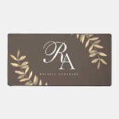 Einfache Monogramm Brown Schreibtischunterlage (Vorderseite)