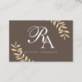 Einfache Monogramm Brown Visitenkarte
