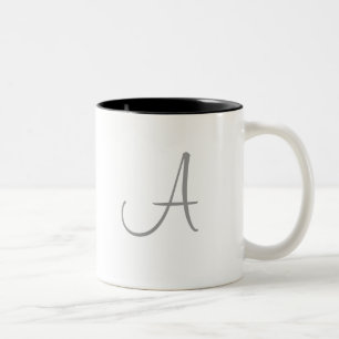 Einfache Monogramm-Buchstaben Initial Custom Perso Zweifarbige Tasse