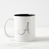 Einfache Monogramm-Buchstaben Initial Custom Perso Zweifarbige Tasse (Links)