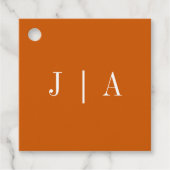 Einfache Monogramm-Couponbezeichnung Orange und We Geschenkanhänger (Vorderseite)