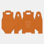 Einfache Monogramm-Couponbezeichnung Orange und We Geschenkschachtel (Ungeklappt)