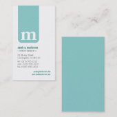 Einfache Monogramm Designer-Visitenkarte (Minze) Visitenkarte (Vorne/Hinten)