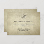 Einfache Monogramm | Details zum Vintagen Empfang Begleitkarte (Vorne/Hinten)