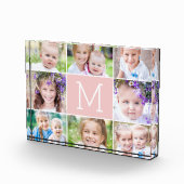 Einfache monogramm-EDITABLE-FARBEN-Akryllischer Fo Fotoblock (Rechts)