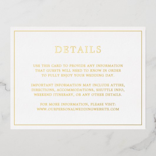 Einfache Monogramm-Elegant-Hochzeitsnahrung Folie Einladungspostkarte (Vorderseite)