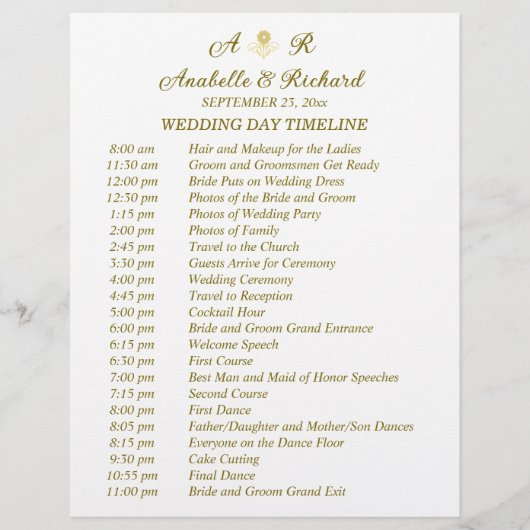 Einfache Monogramm Elegant Hochzeitzeitzeitschrift Flyer (Vorne)