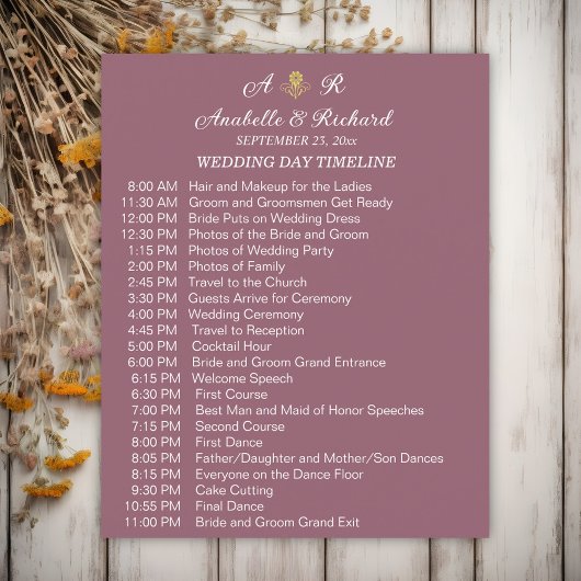 Einfache Monogramm Elegant Hochzeitzeitzeitschrift Flyer