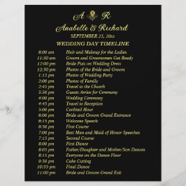 Einfache Monogramm Elegant Hochzeitzeitzeitschrift Flyer