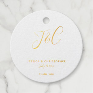 Einfache Monogramm Elegante Gold Foil Minimalistis Geschenkanhänger