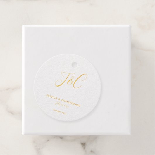 Einfache Monogramm Elegante Gold Foil Minimalistis Geschenkanhänger (Mit Box)