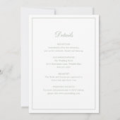 Einfache Monogramm-Elegantsage in einer Hochzeit Einladung (Rückseite)