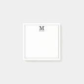 Einfache Monogramm-Familie Name Schwarz/Weiß Post-it Klebezettel (Vorderseite)