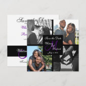 Einfache Monogramm-Foto Save the Date Karte 3 (Vorne/Hinten)