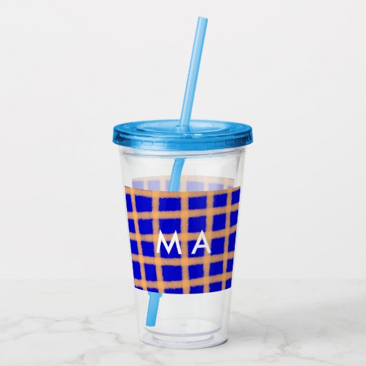 Einfache Monogramm fügen Sie den Namen Mann minima Acryltrinkbecher (Rückseite)