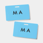 Einfache Monogramm fügen Sie den Namen Mann minima Ausweis (Vorder- & Rückseite)