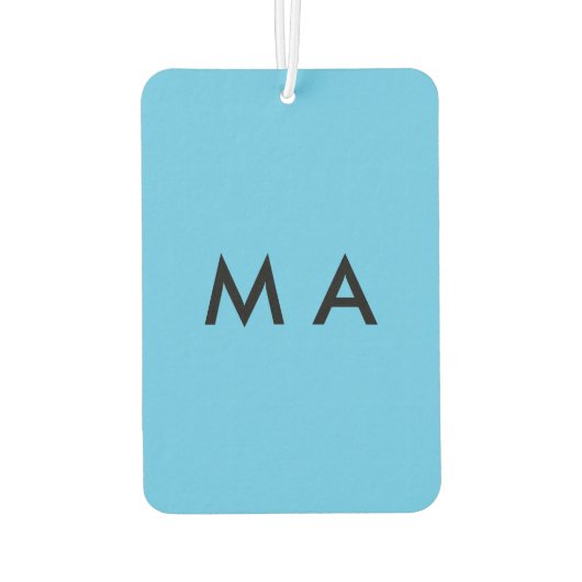 Einfache Monogramm fügen Sie den Namen Mann minima Autolufterfrischer (Rückseite)