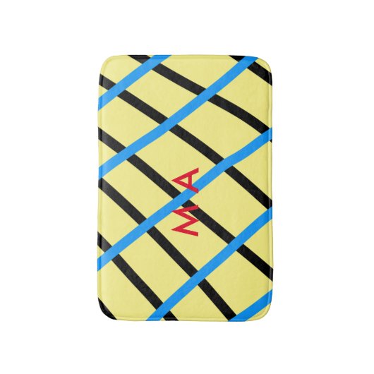 Einfache Monogramm fügen Sie den Namen Mann minima Badematte (Vorderseite Vertikal)