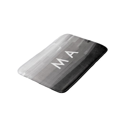 Einfache Monogramm fügen Sie den Namen Mann minima Badematte (Schrägansicht)